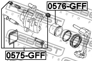 Tłoczek zacisku hamulcowego FEBEST 0576-GFF