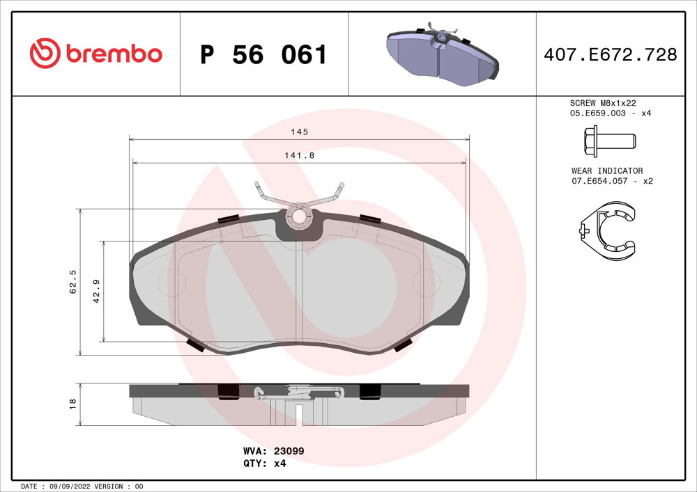 Klocki hamulcowe BREMBO P 56 061