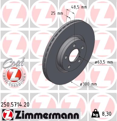 Tarcza hamulcowa ZIMMERMANN 250.5714.20