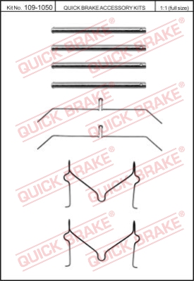 Zestaw akcesoriów montażowych  klocków hamulcowych QUICK BRAKE 109-1050