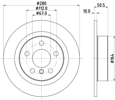 Tarcza hamulcowa HELLA 8DD 355 122-661