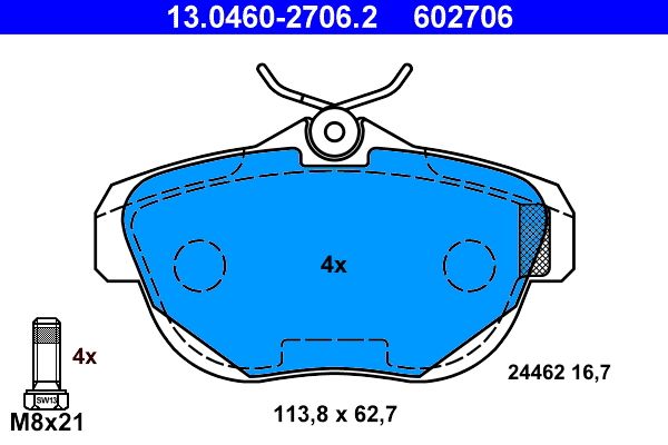 Klocki hamulcowe ATE 13.0460-2706.2