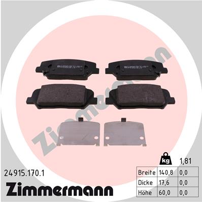 Klocki hamulcowe ZIMMERMANN 24915.170.1