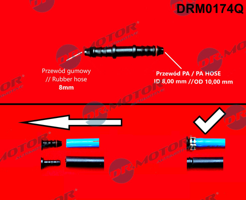 Łącznik przewodu elastycznego, przewód paliwowy DR.MOTOR AUTOMOTIVE DRM0174Q