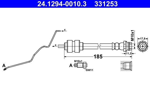 Przewód hamulcowy elastyczny ATE 24.1294-0010.3