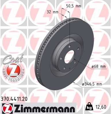 Tarcza hamulcowa ZIMMERMANN 370.4411.20