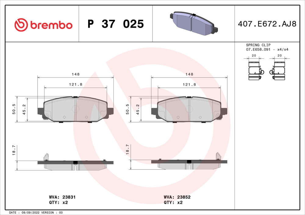 Klocki hamulcowe BREMBO P 37 025