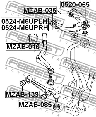 Tuleja wahacza FEBEST MZAB-139