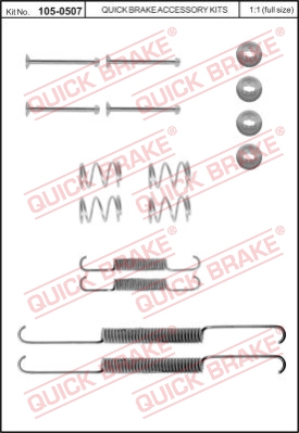 Zestaw dodatków do szczęk hamulcowych QUICK BRAKE 105-0507