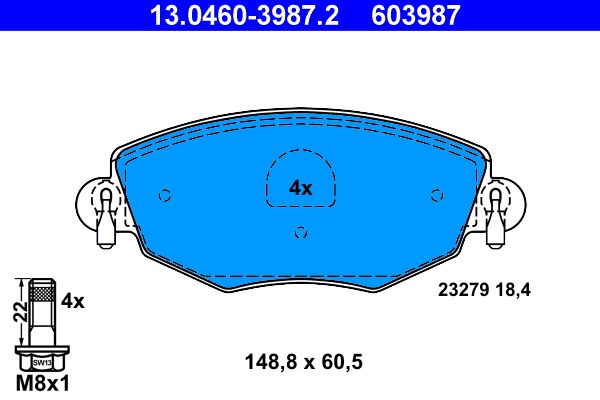 Klocki hamulcowe ATE 13.0460-3987.2