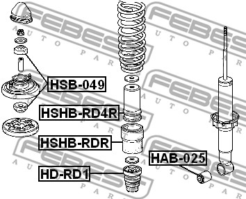 Dystans gumowy FEBEST HD-RD1