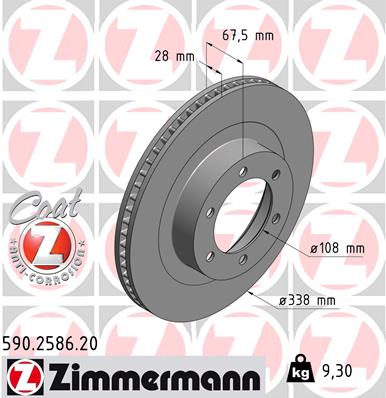 Tarcza hamulcowa ZIMMERMANN 590.2586.20