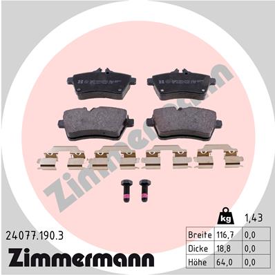 Klocki hamulcowe ZIMMERMANN 24077.190.3