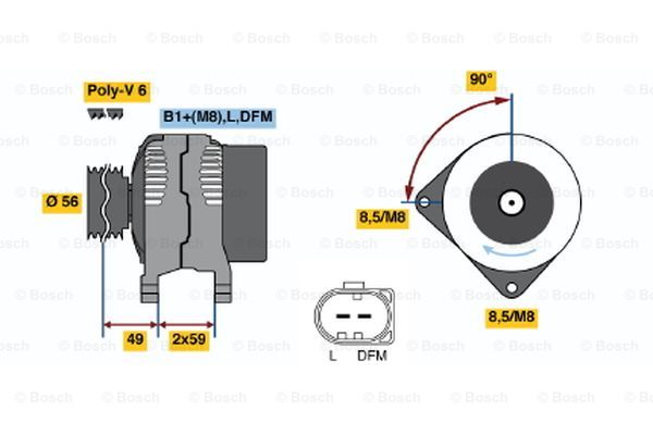 Alternator BOSCH 0 986 044 380