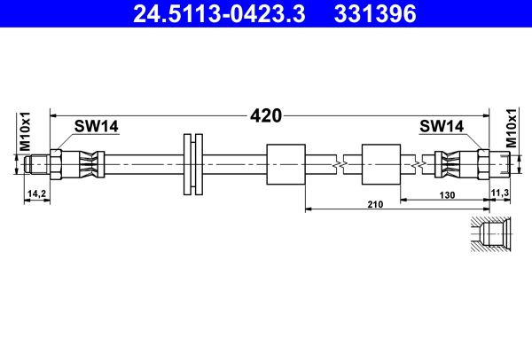 Przewód hamulcowy elastyczny ATE 24.5113-0423.3