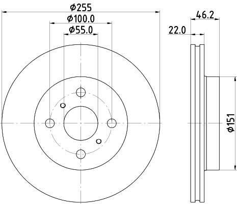 Tarcza hamulcowa HELLA 8DD 355 134-981