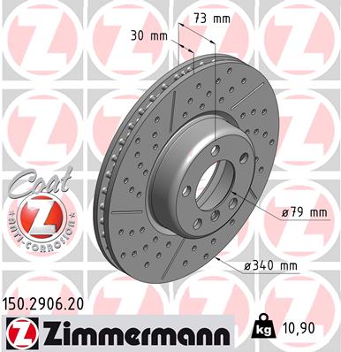 Tarcza hamulcowa ZIMMERMANN 150.2906.20