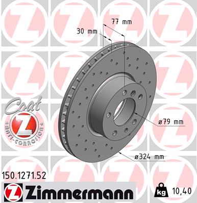 Tarcza hamulcowa ZIMMERMANN 150.1271.52