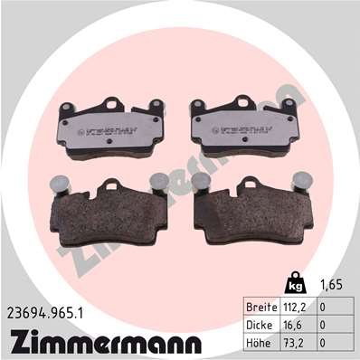 Klocki hamulcowe ZIMMERMANN 23694.965.1