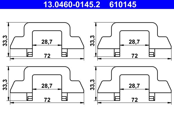 Zestaw akcesoriów montażowych  klocków hamulcowych ATE 13.0460-0145.2