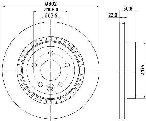 Tarcza hamulcowa HELLA 8DD 355 129-151