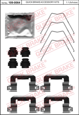 Zestaw akcesoriów montażowych  klocków hamulcowych QUICK BRAKE 109-0064
