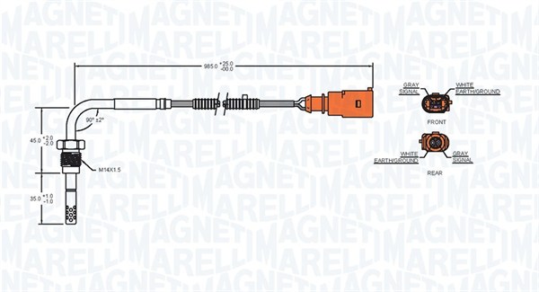 Czujnik  temperatury spalin MAGNETI MARELLI 172000201010