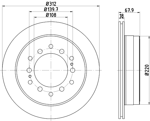 Tarcza hamulcowa HELLA 8DD 355 122-711