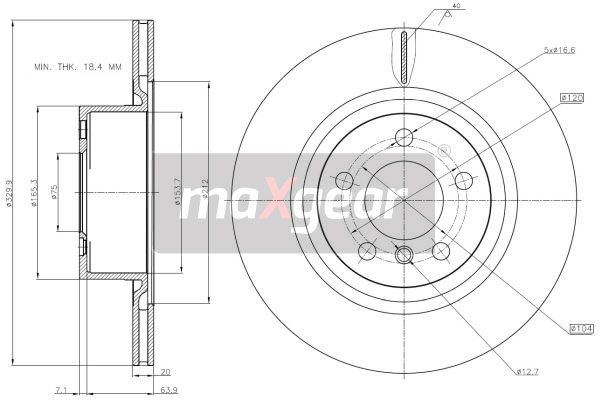 Tarcza hamulcowa MAXGEAR 19-3208