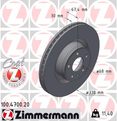 Tarcza hamulcowa ZIMMERMANN 100.4700.20