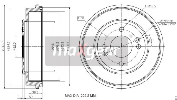 Bęben hamulcowy MAXGEAR 19-3201