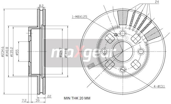Tarcza hamulcowa MAXGEAR 19-2540