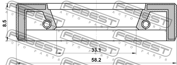 Pierścień uszczelniający wał napędowy FEBEST 95FAS-35580909X