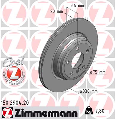 Tarcza hamulcowa ZIMMERMANN 150.2904.20