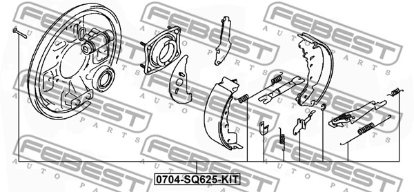 Zestaw montażowy szczęk hamulcowych FEBEST 0704-JB625-KIT