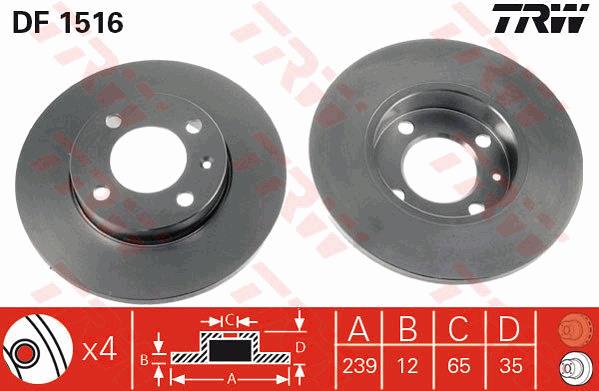 Tarcza hamulcowa TRW DF1516