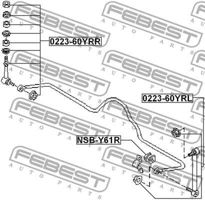 Guma stabilizatora FEBEST NSB-Y61R