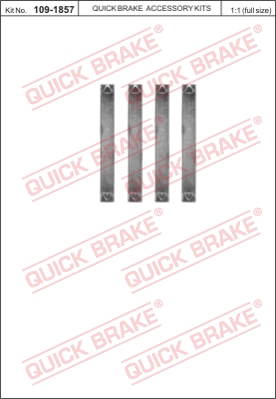 Zestaw akcesoriów montażowych  klocków hamulcowych QUICK BRAKE 109-1857