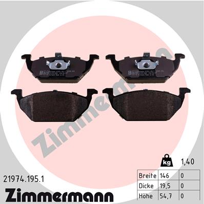 Klocki hamulcowe ZIMMERMANN 21974.195.1