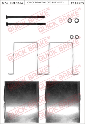 Zestaw akcesoriów montażowych  klocków hamulcowych QUICK BRAKE 109-1623