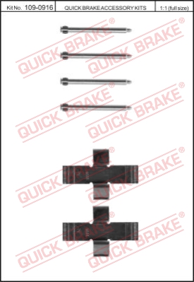Zestaw akcesoriów montażowych  klocków hamulcowych QUICK BRAKE 109-0916