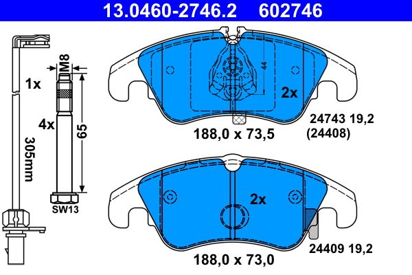 Klocki hamulcowe ATE 13.0460-2746.2