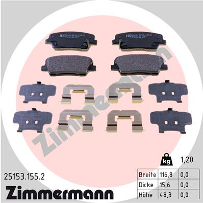 Klocki hamulcowe ZIMMERMANN 25153.155.2