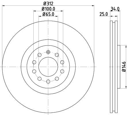 Tarcza hamulcowa HELLA 8DD 355 127-441