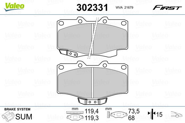 Klocki hamulcowe VALEO 302331