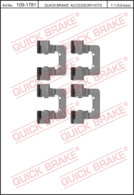 Zestaw akcesoriów montażowych  klocków hamulcowych QUICK BRAKE 109-1781