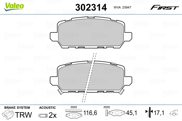 Klocki hamulcowe VALEO 302314