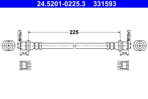 Przewód hamulcowy elastyczny ATE 24.5201-0225.3