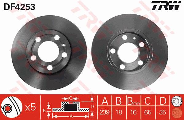 Tarcza hamulcowa TRW DF4253