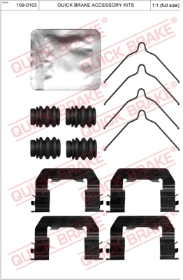 Zestaw akcesoriów montażowych  klocków hamulcowych QUICK BRAKE 109-0103